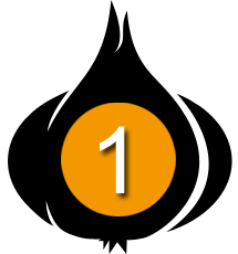 Knoblauch Illustration mit der Zahl 1