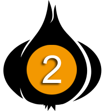 Knoblauch Illustration mit der Zahl 2