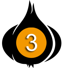 Knoblauch Illustration mit der Zahl 3