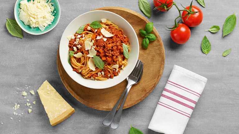 Spaghetti Bolognese mit veganem Hack