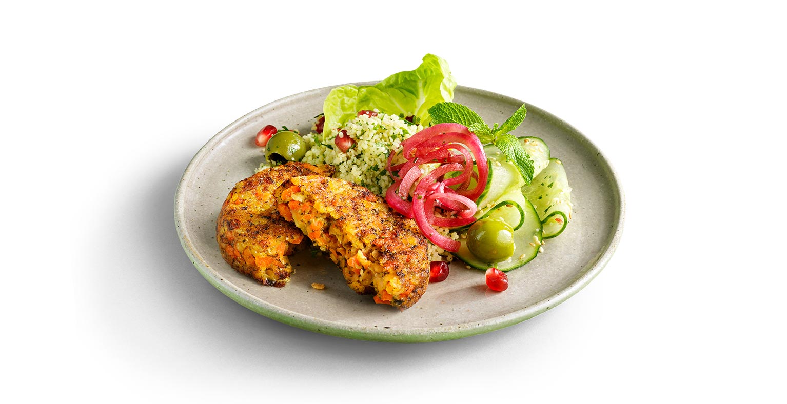 Linsenburger Teller Salat