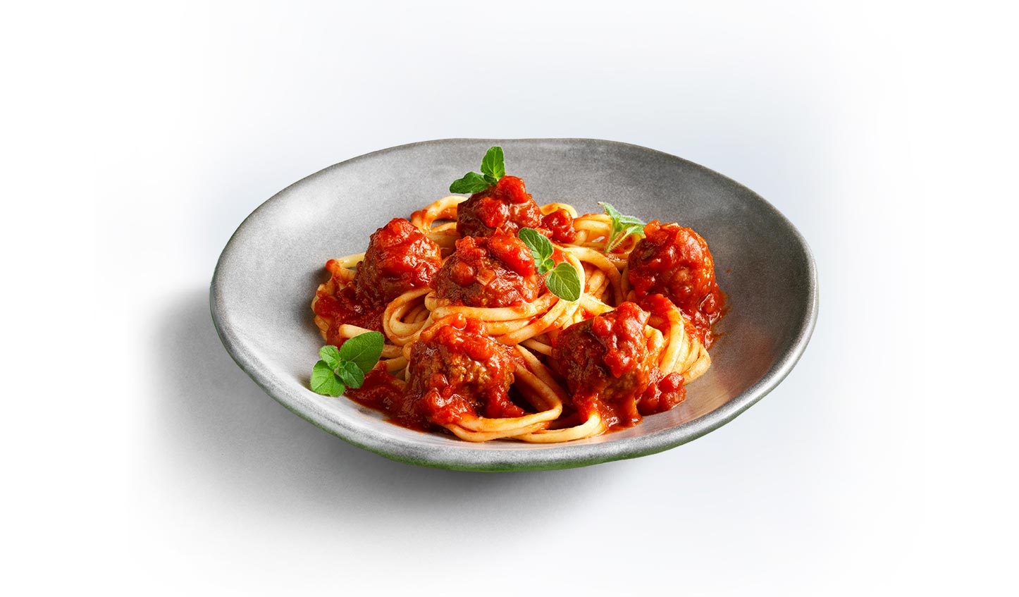 Spaghetti mit veganen Hackbällchen