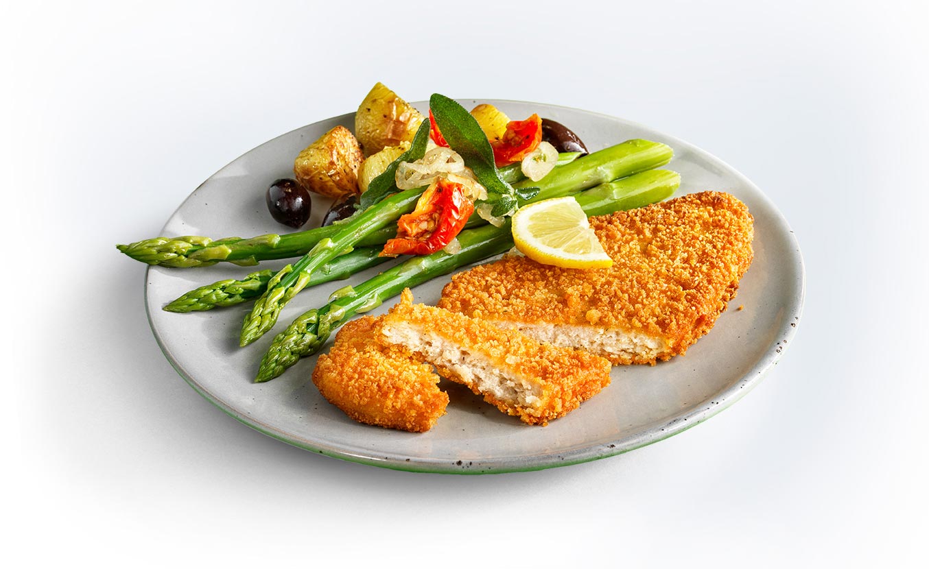 Veganes Schnitzel Spargel