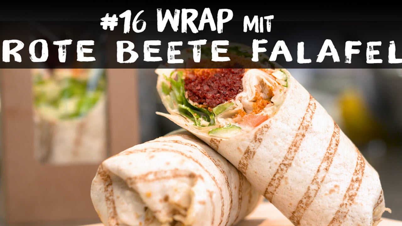 Wrap mit Rote Beete Falafel, Hummus und Couscous veganes Rezept