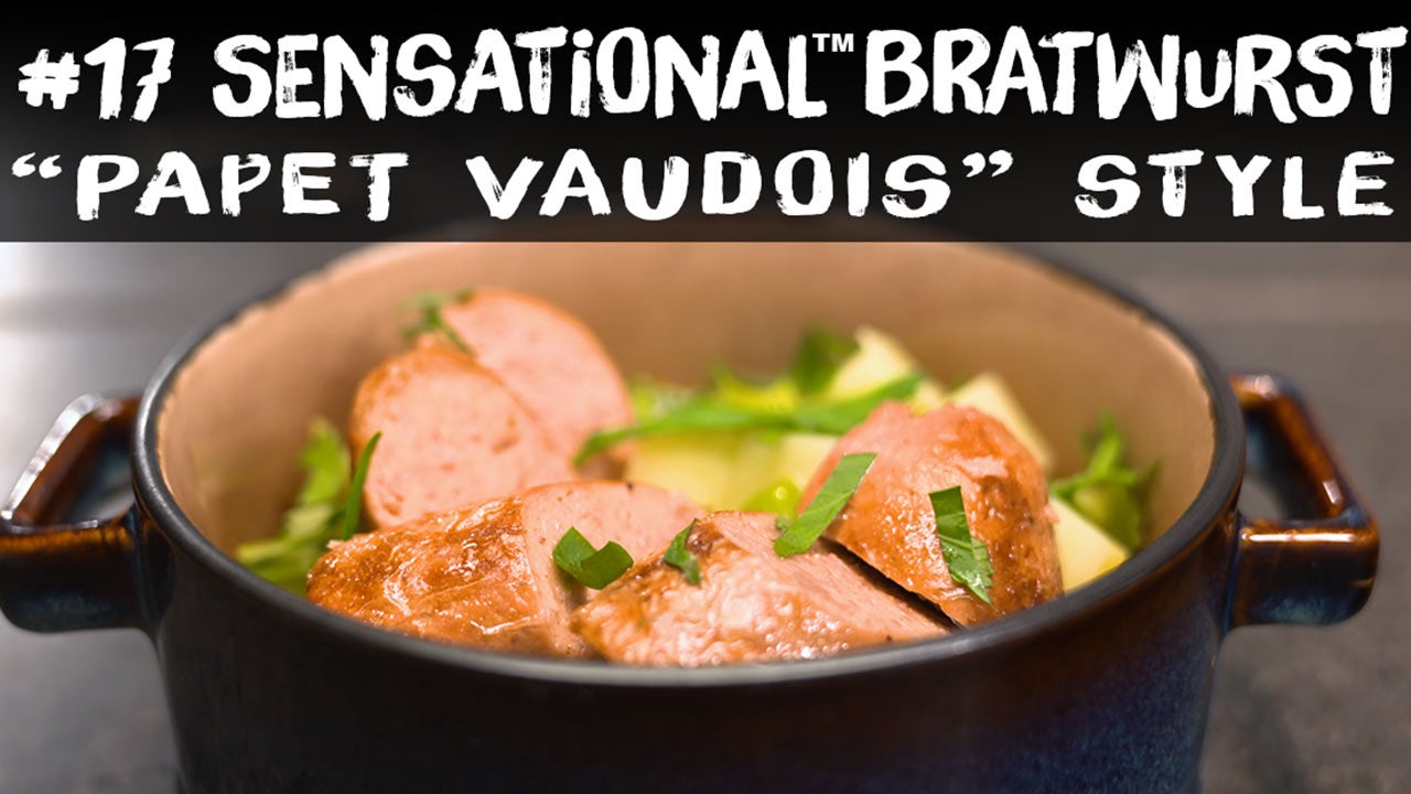 Sensationelle Bratwurst mit Kartoffel-Lauch-Ragout veganes Rezept