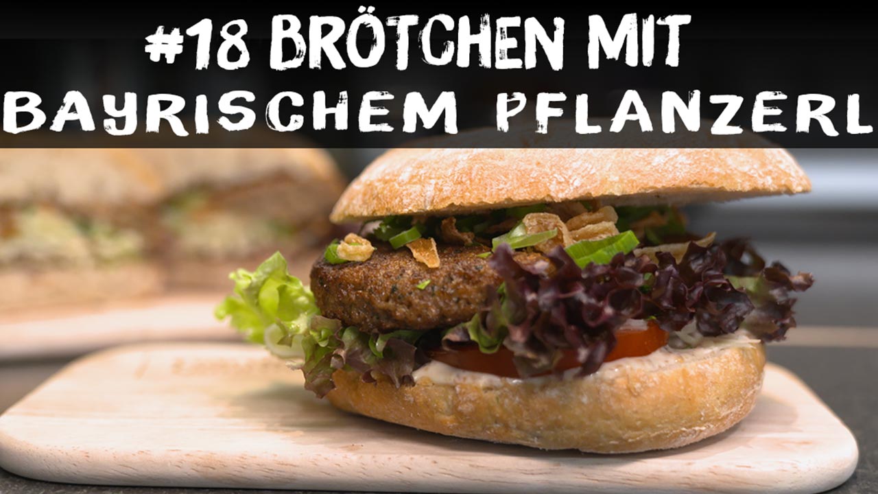 Rustikales Brötchen mit bayrischem Pflanzerl veganes Rezept