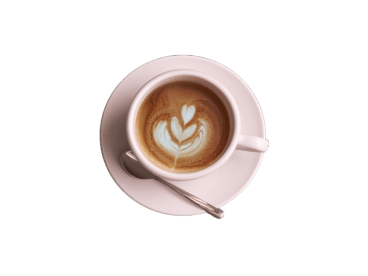 Kaffeetasse aus der Vogelsicht