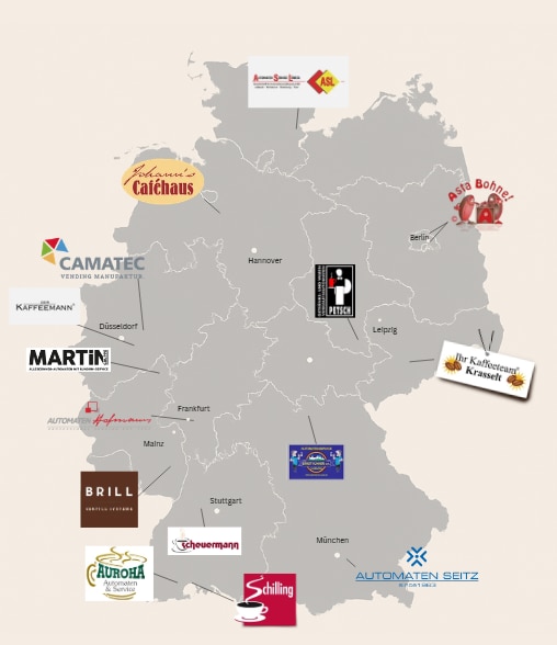 Kaffeepartner Standorte Deutschland Karte