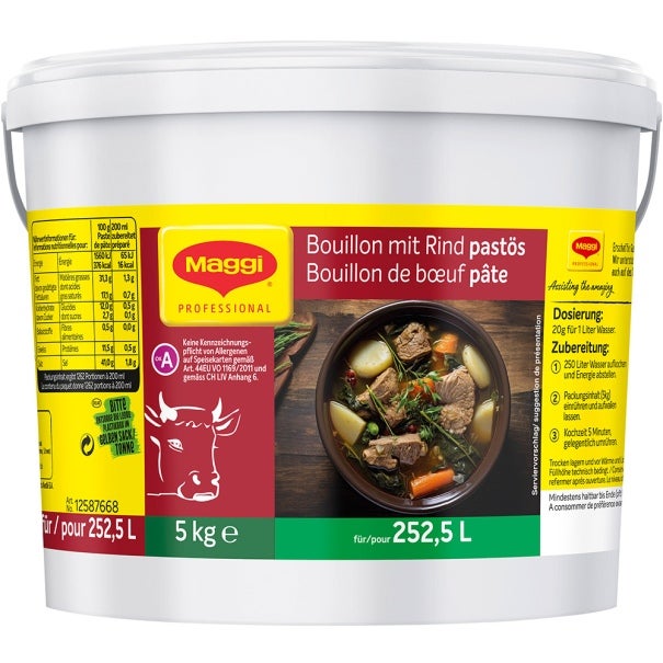 MAGGI Bouillon mit Rind pastös 5 kg Packung