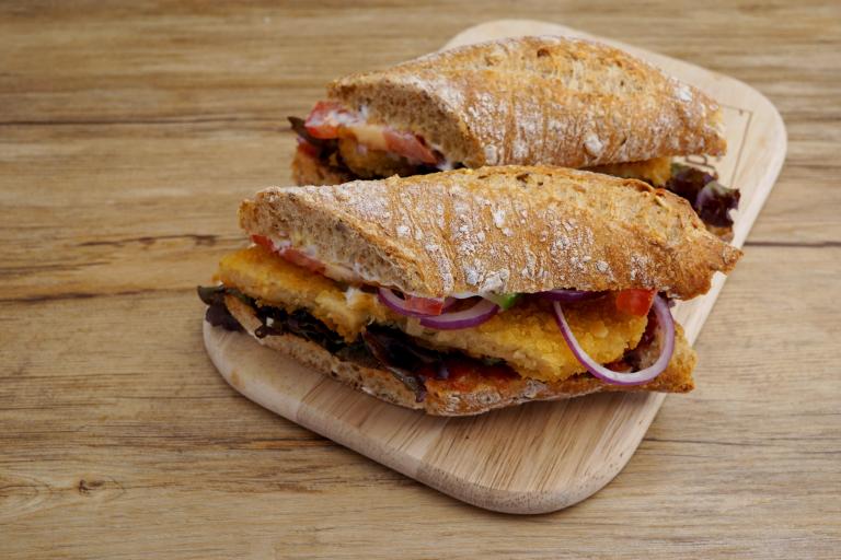 Veganes Schnitzelbrötchen