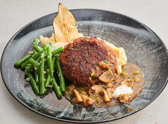 Stroganoff veganes Hacksteak