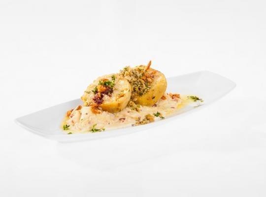 "Semmel Gefilde" mit Blut und Leberwurst, Rahmkraut und Röstzwiebeln