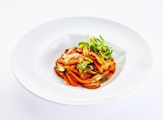 Putenbrust mit Tomaten-Kokossauce