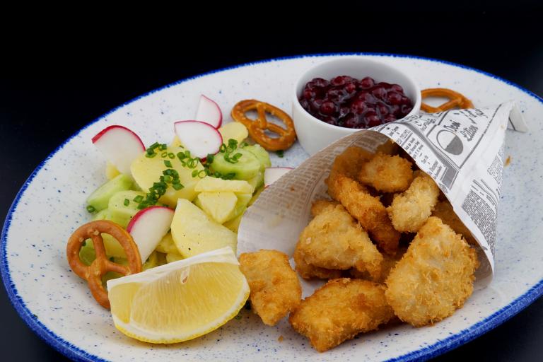 Gebackene vegane Filetstücke
