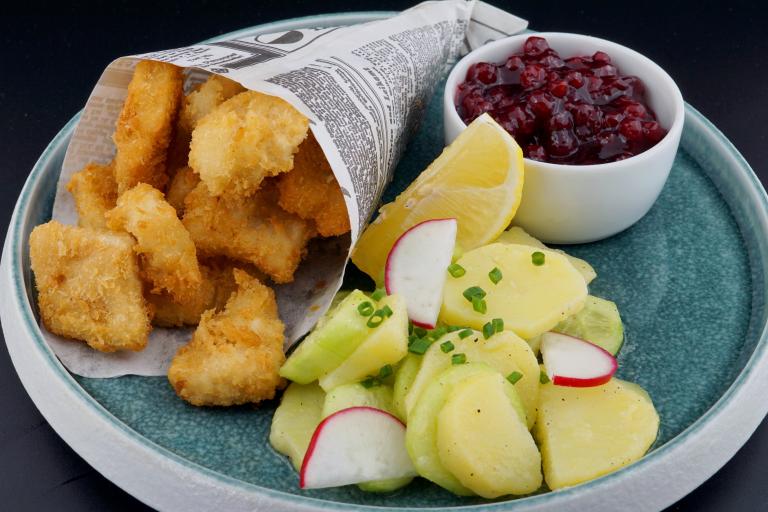 Gebackene vegane Filetstücke
