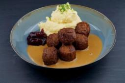 Köttbullar mit vegetarischen Hackbällchen