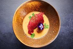 Pikante Joghurtsuppe mit Rote Beete Falafel