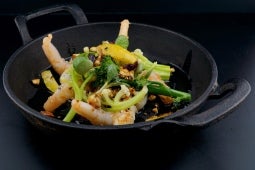 Garnelenpfanne mit Kichererbsen