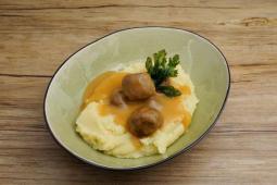 GARDEN GOURMET Hackbällchen mit Rahmsauce und Kartoffelpüree (KITA-Rezept)