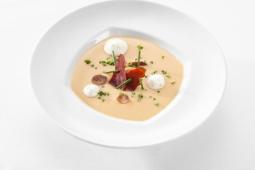Maronen-Kartoffelsuppe mit Schmand