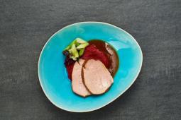 Semerrolle vom Kalb mit Lakritzjus