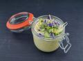 Lauchcremesuppe mit Sojasprossen