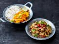 Garden Gourmet - Indien - Butter Chicken, mit gehacktem Minz Kürbissalat und Naan Brot