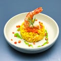 Garnele/Fregula CHEF Fishfond Risotto / Paprikaragout