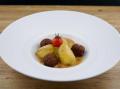 Vegane Hackbällchen mit Schmorgurken