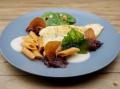 Schollenfilet Finkenwerder modern, Spinatsalat