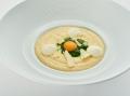 Rahmpolenta, Blattspinat, Trüffelschaum