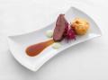 Lammhüfte auf Ale-Sauce, Potato-Pie und Minze-Schaum