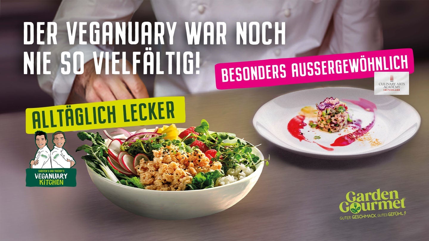 Veganuary Gerichte Salat und Ceviche