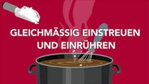 Profi Binder – Flocken in Flüssigkeit einstreuen