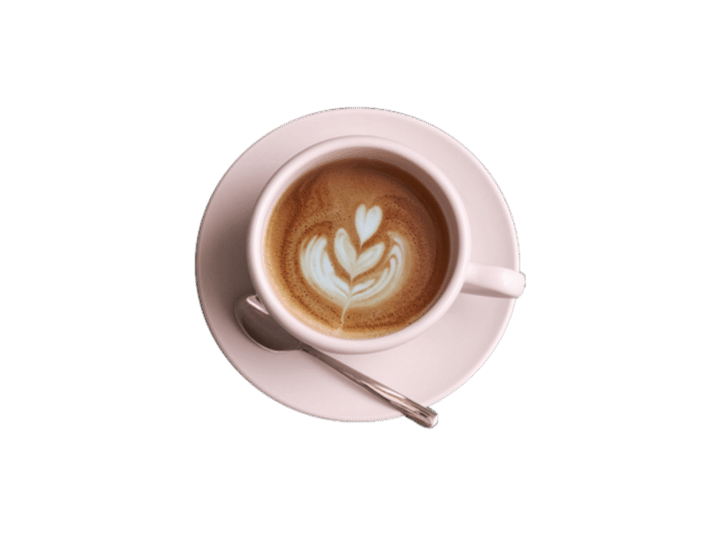 Kaffeetasse aus der Vogelsicht