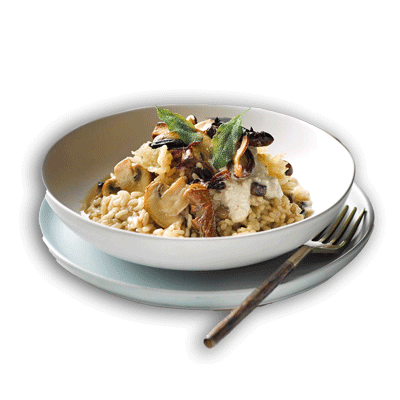 Veganes Pilzrisotto – Serviervorschlag